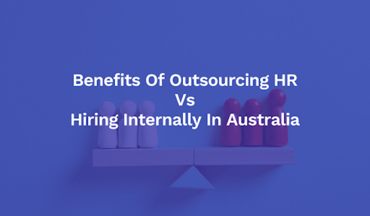 Illustration comparing outsourcing HR services and hiring an internal HR team in Australia